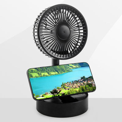 Mini opvouwbare telescopische ventilator voor telefoonhouder