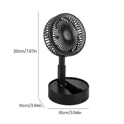 Mini opvouwbare telescopische ventilator voor telefoonhouder