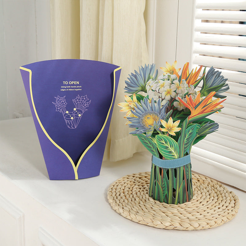 Pop Up Bloem Boeket met Wenskaart