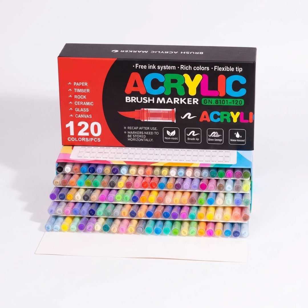 Acrylic Markers - Flexibele Brush Tip in Veel Kleuren