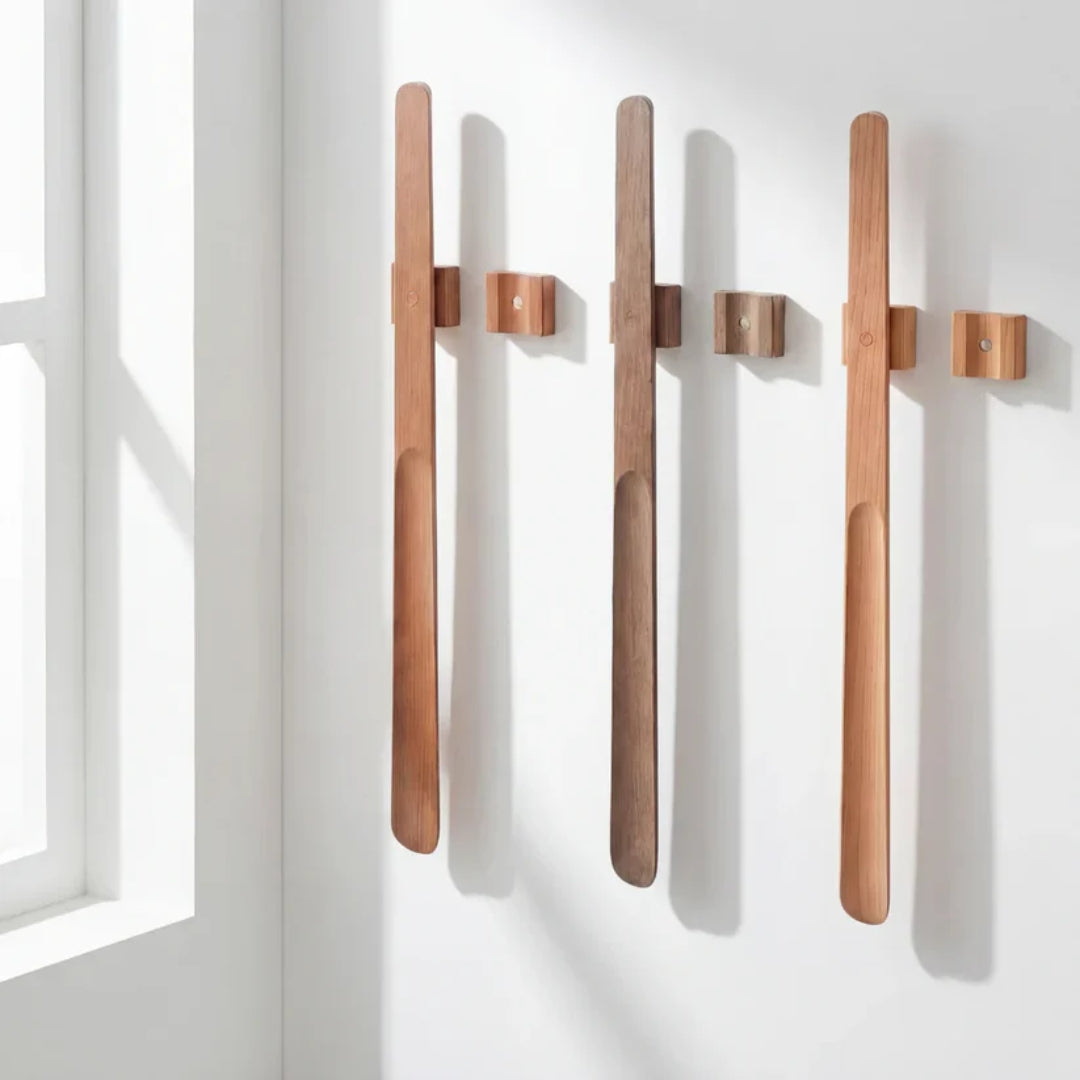 Træ Skoindtrækker med Magnetisk Vægdesign