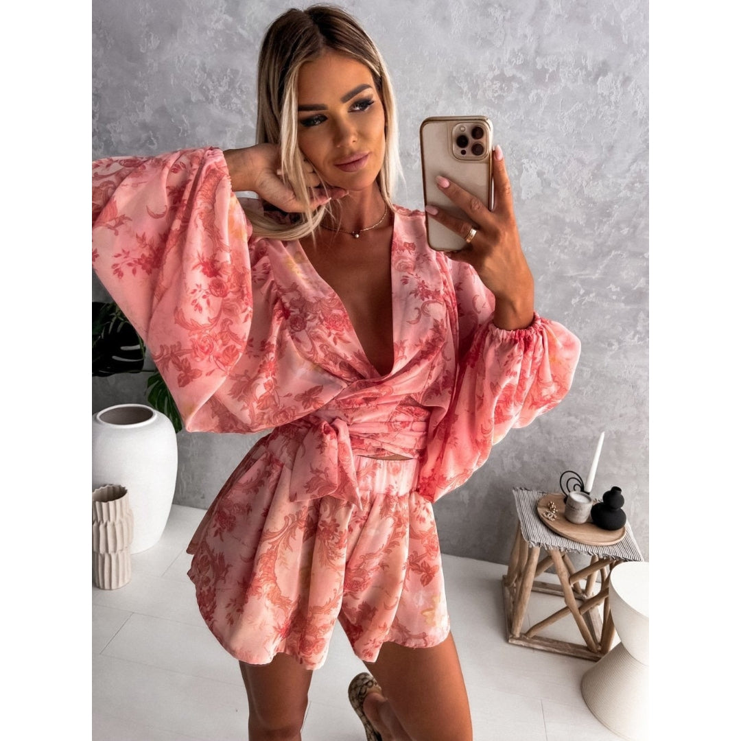 Zomer Set Dames - Elegante Tweedelige Blouse en Short Set