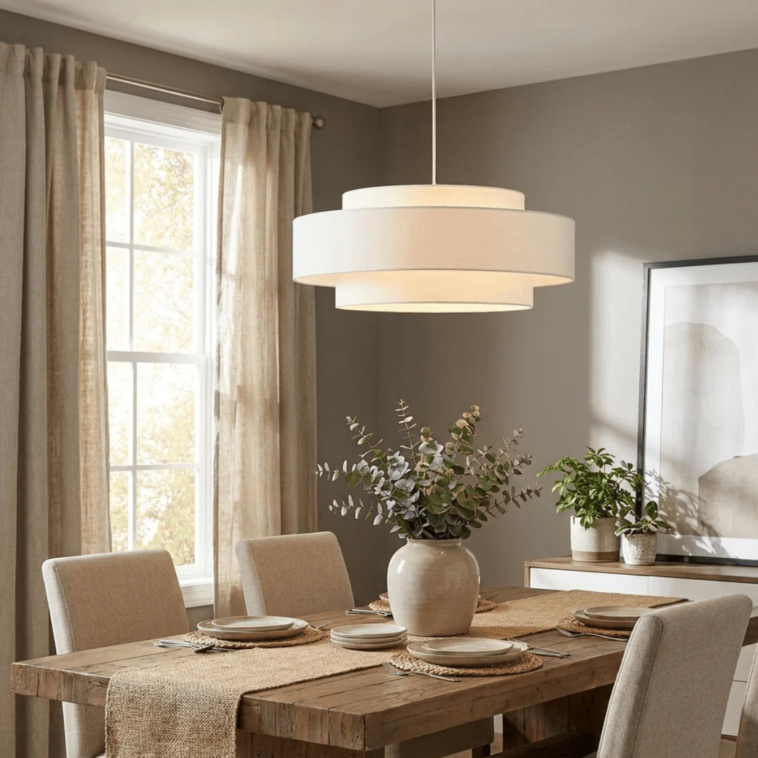 MYHOME® - Hanglamp Met Gelaagd Linnen Design