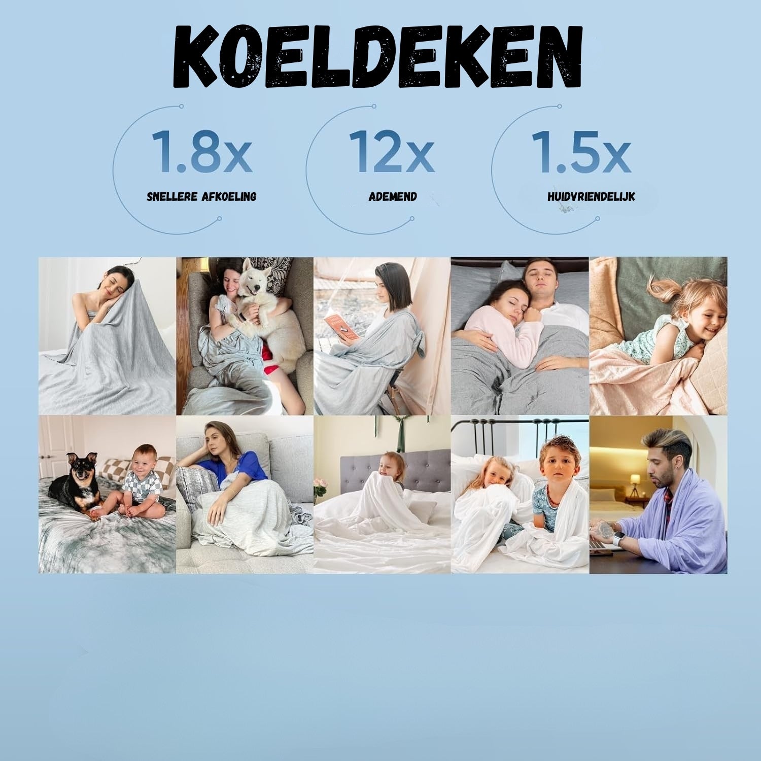 Koeldeken - Dubbelzijdige Verkoelende Zomerdeken - KoelZacht