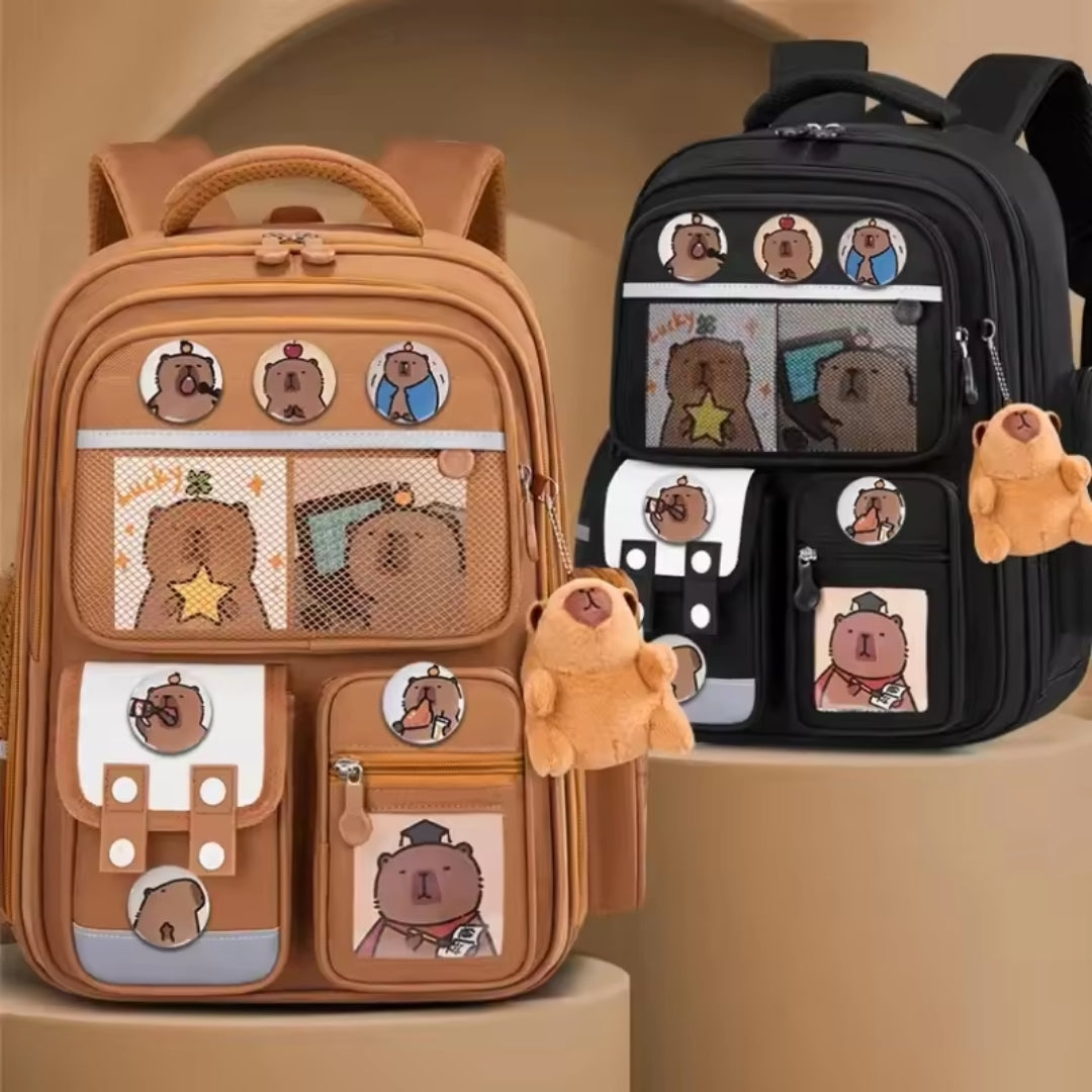 Capybara Rucksack - Wasserdichter Schulrucksack mit großem Fassungsvermögen