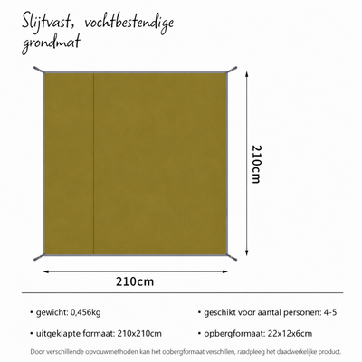 Camping mat - Waterdichte 210D Oxford Grondzeil