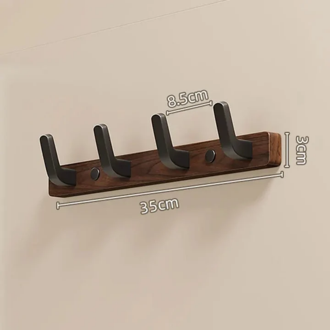 Kapstok - Zwart Houten Wandmodel