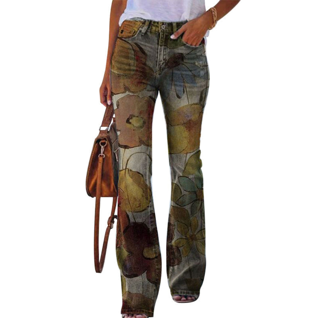 Flare jeans - Hoge Taille met 4 Knopen