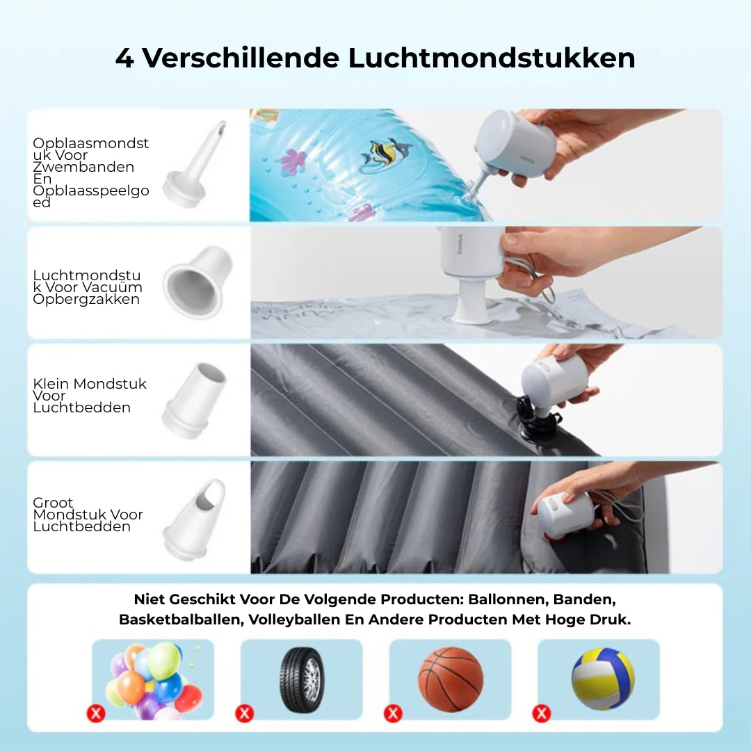 Mini Luchtpomp - Snel & Moeiteloos Opblazen
