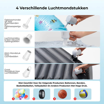 Mini Luchtpomp - Snel & Moeiteloos Opblazen