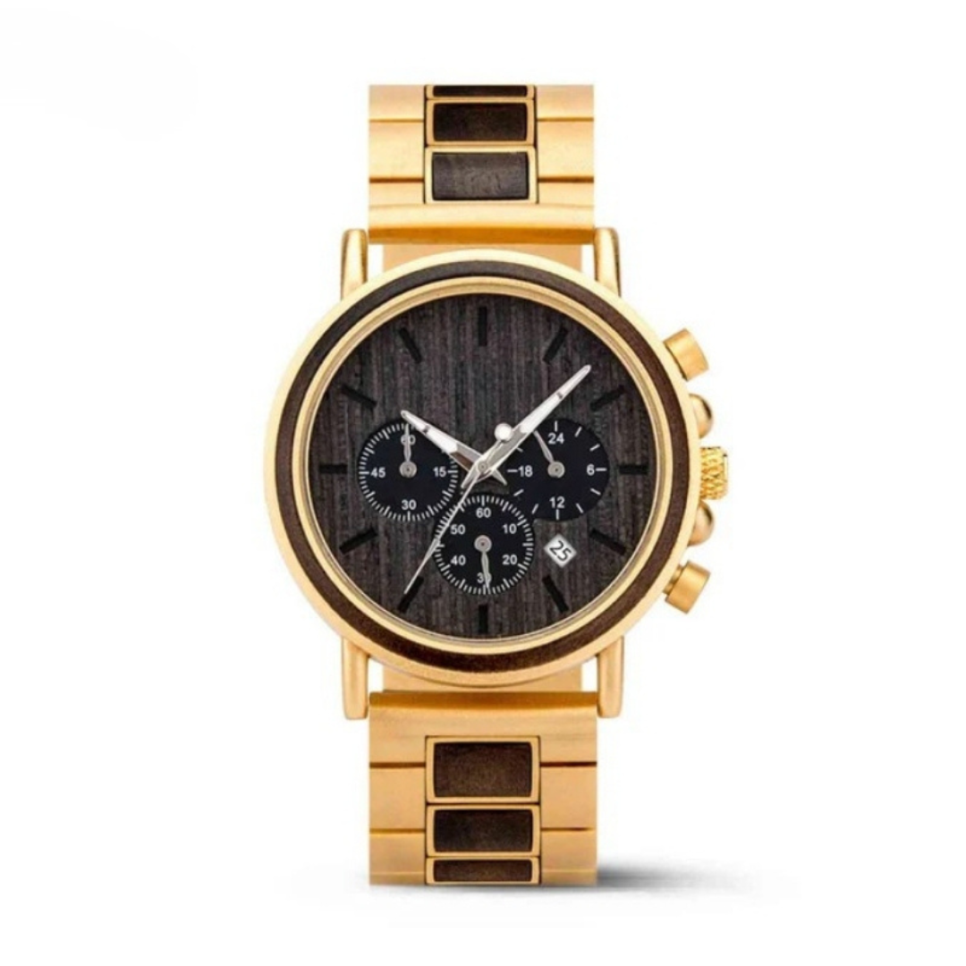 WoodTime Montre en Bois - Design Élégant et Multifonctionnel