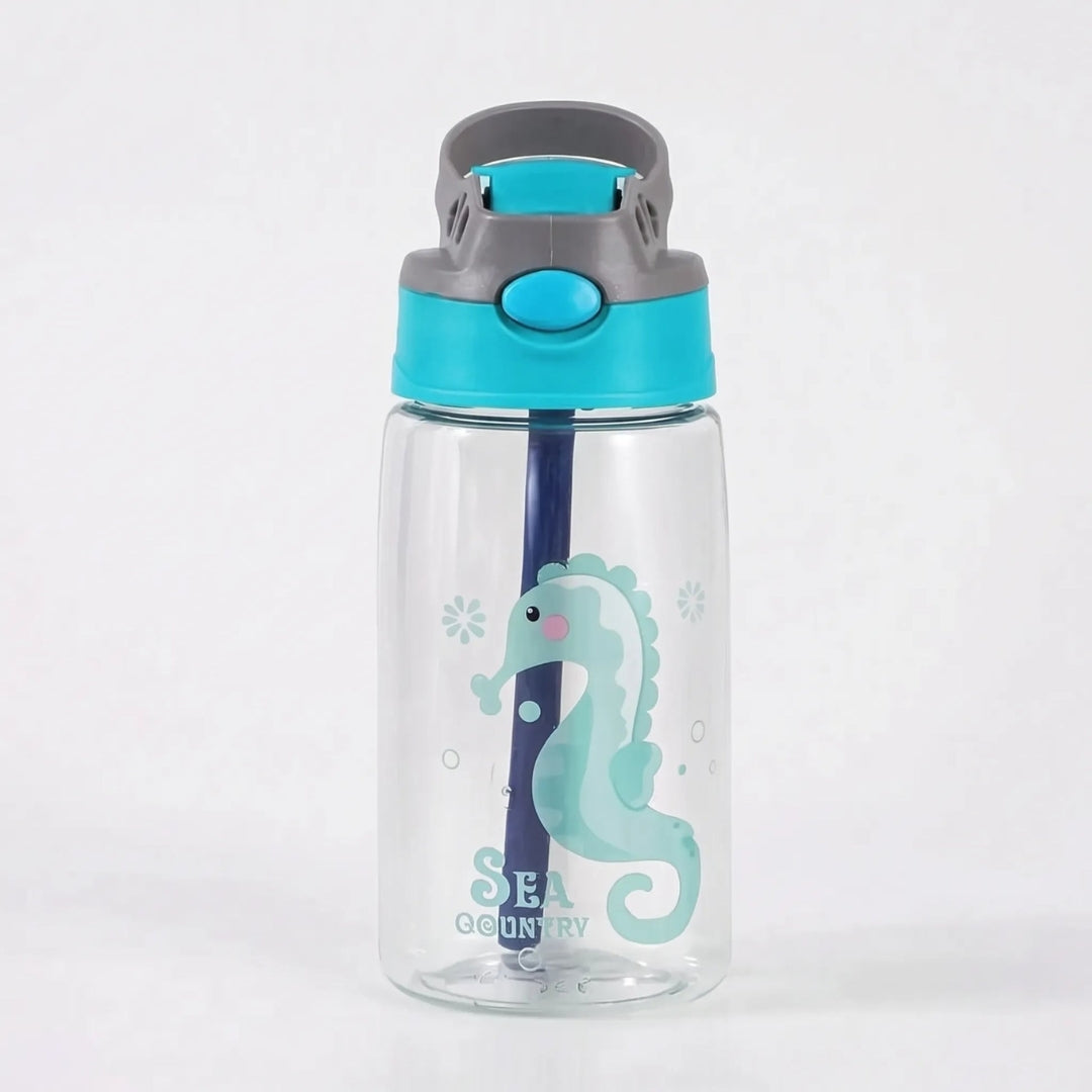 Waterfles Voor Kinderen met Rietje en Drukknop