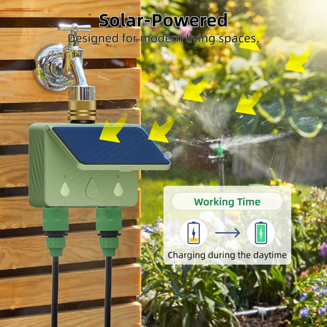 Slimme watertimer op zonne-energie met dubbel kanaal