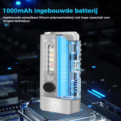 Kleine krachtige EDC-zaklamp met rood UV-blauw licht