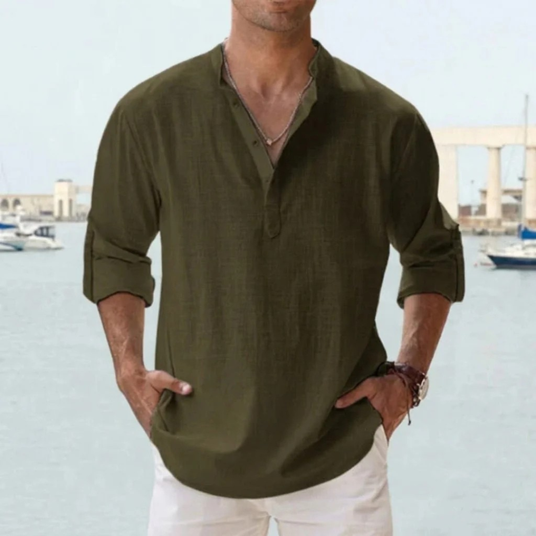 Linnen Blouse - Luchtige Zomerblouse Voor Heren