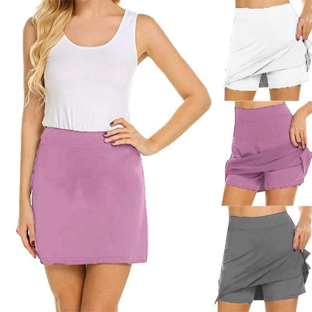 Lijn Korte Rok met Hoge Taille - Comfortabele Sportieve Pasvorm - FlexSkirt