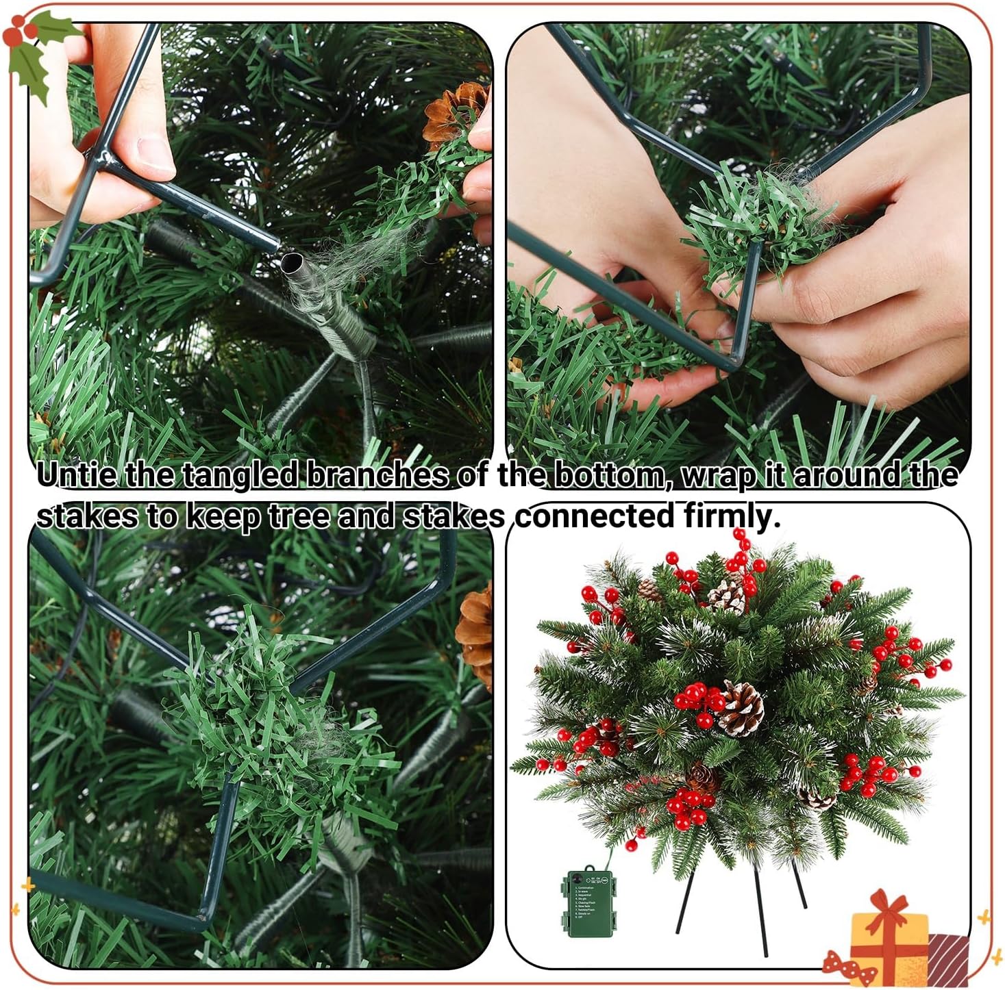 Lichtgevende Kerstkrans – voor in pot & als sfeervulling