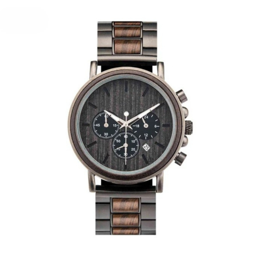 WoodTime Montre en Bois - Design Élégant et Multifonctionnel