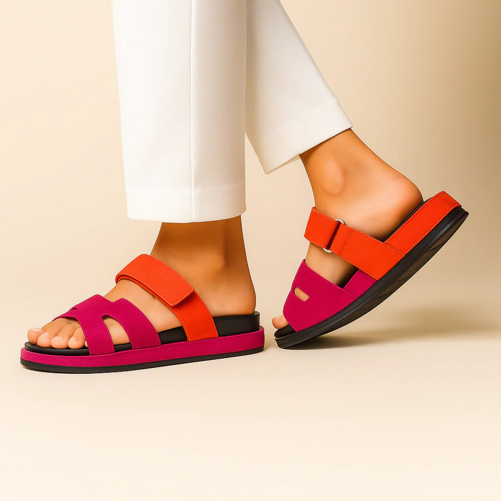 PureStep - Sandales décontractées en cuir avec ajustement réglable
