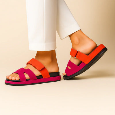 PureStep - Sandales décontractées en cuir avec ajustement réglable