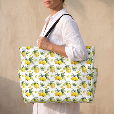 Ruime Strandtas met Tropische Print