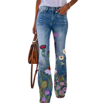 Flare jeans - Hoge Taille met 4 Knopen