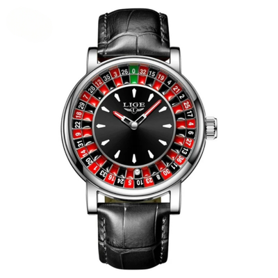 LIGE - Montre-Roulette - Style Casino Tournant avec Lumière et Étanche