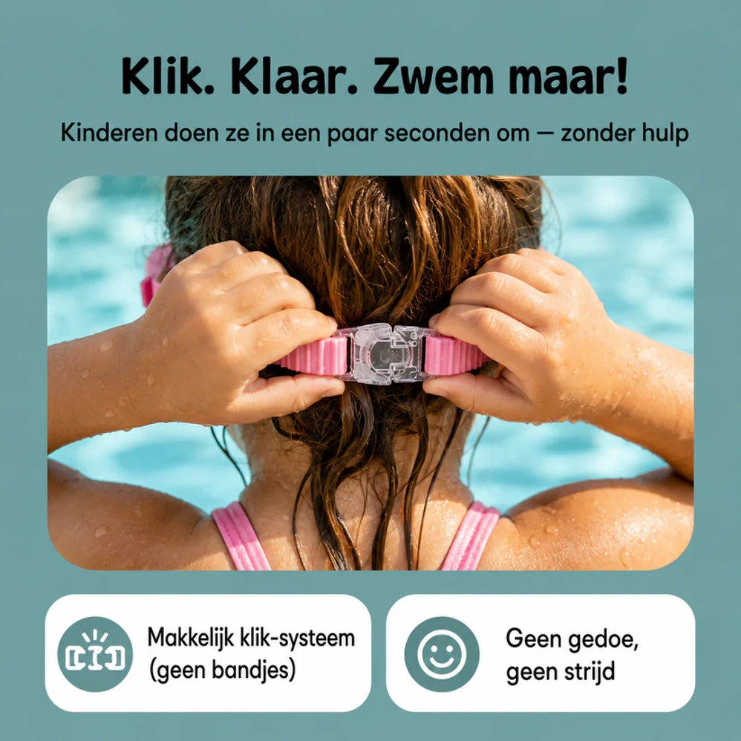 Zwembril Voor Kinderen Met Slim Kliksysteem - 1+1 Gratis