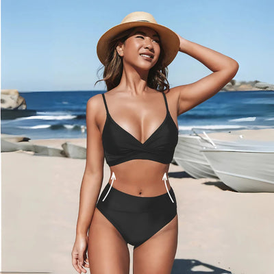 Bikini met hoge taille en eucalyptus