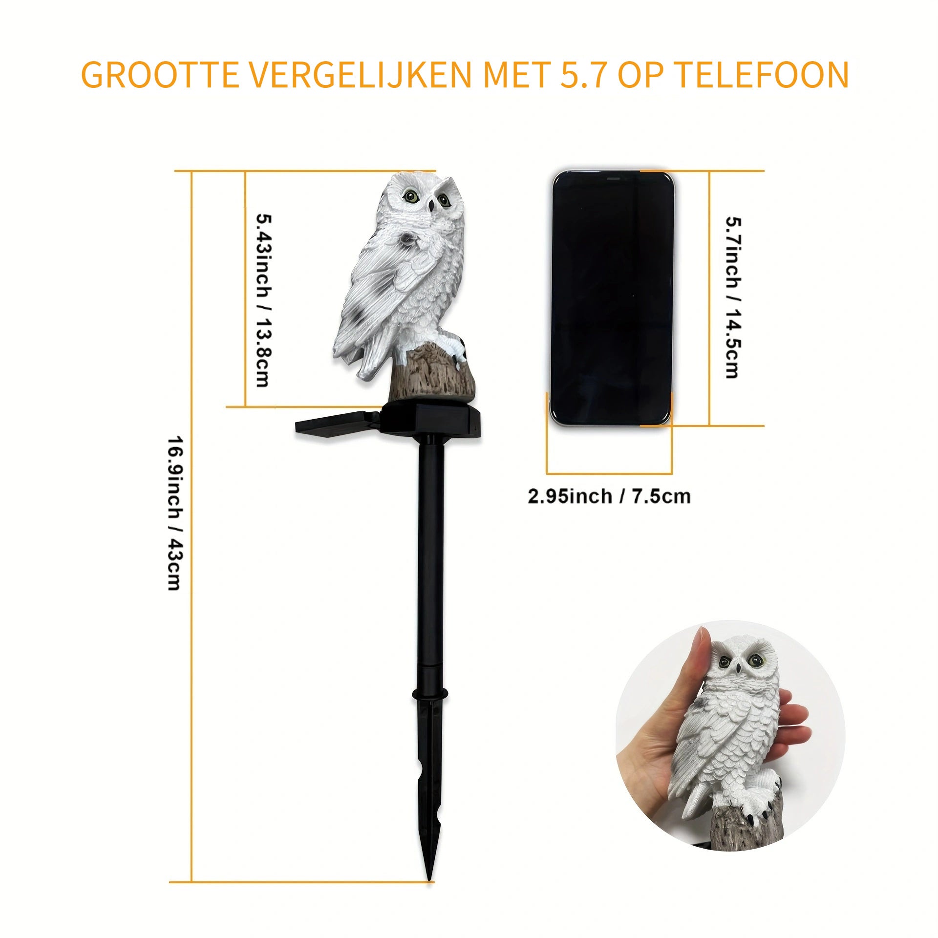1 pièce Chouette Solaire LED Lumière, Décoration de Jardin en Résine, Convient pour la Décoration de Camping Extérieur, Peut Effrayer les Oiseaux, Lumière d'Extérieur | Design Chouette | Lumière Solaire, Décoration Chouette