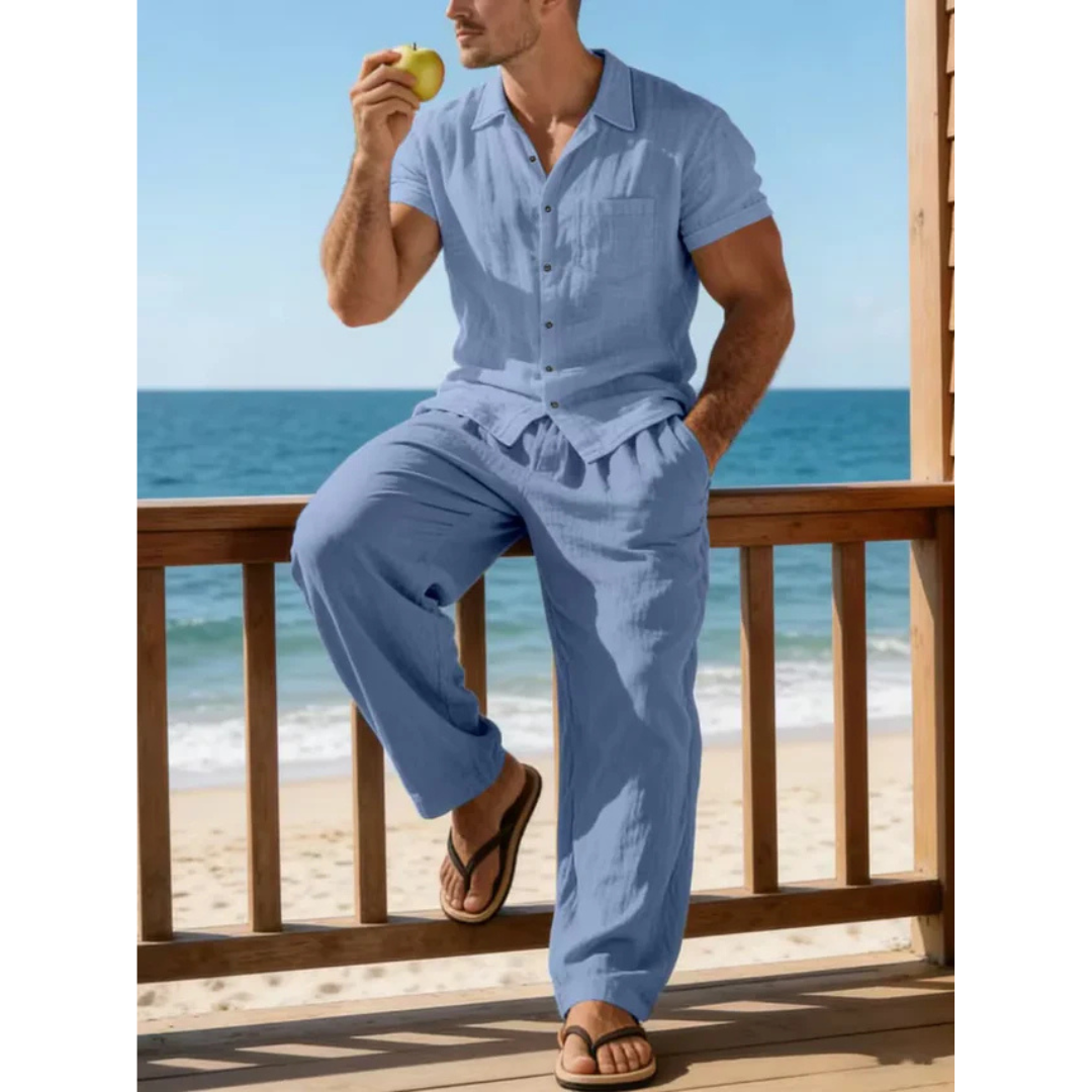 Zomer Set - Luchtige V-Hals Co-ord Set - Solven
