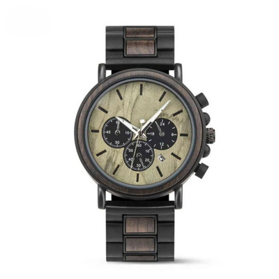 WoodTime Montre en Bois - Design Élégant et Multifonctionnel
