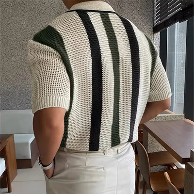 Polo met V-Hals en Korte Mouwen - UrbanEase