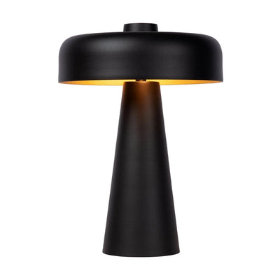 Mushroom Lamp - Luxe Zwarte Tafellamp met Gouden Gloed