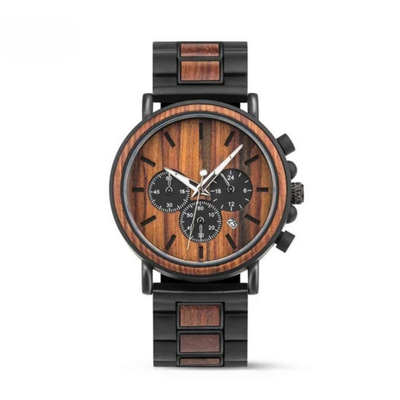WoodTime Montre en Bois - Design Élégant et Multifonctionnel