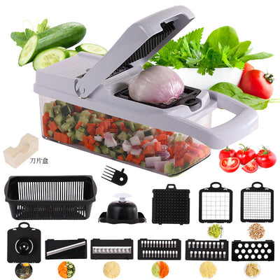 🌷 50% DE RÉDUCTION | Ensemble de 15 pièces coupe-légumes multifonctionnel – Coupe, Râpe et Hache super rapidement et sans effort | Sûr et lavable au lave-vaisselle