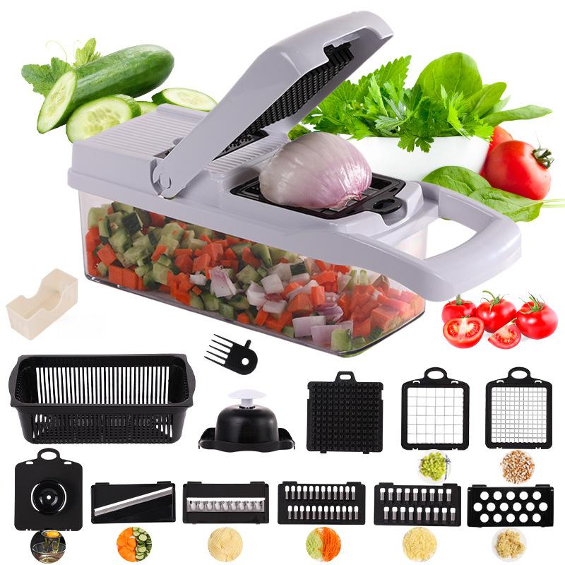 🌷 50% DE RÉDUCTION | Ensemble de 15 pièces coupe-légumes multifonctionnel – Coupe, Râpe et Hache super rapidement et sans effort | Sûr et lavable au lave-vaisselle