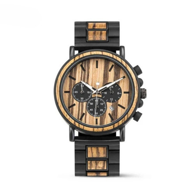 WoodTime Montre en Bois - Design Élégant et Multifonctionnel