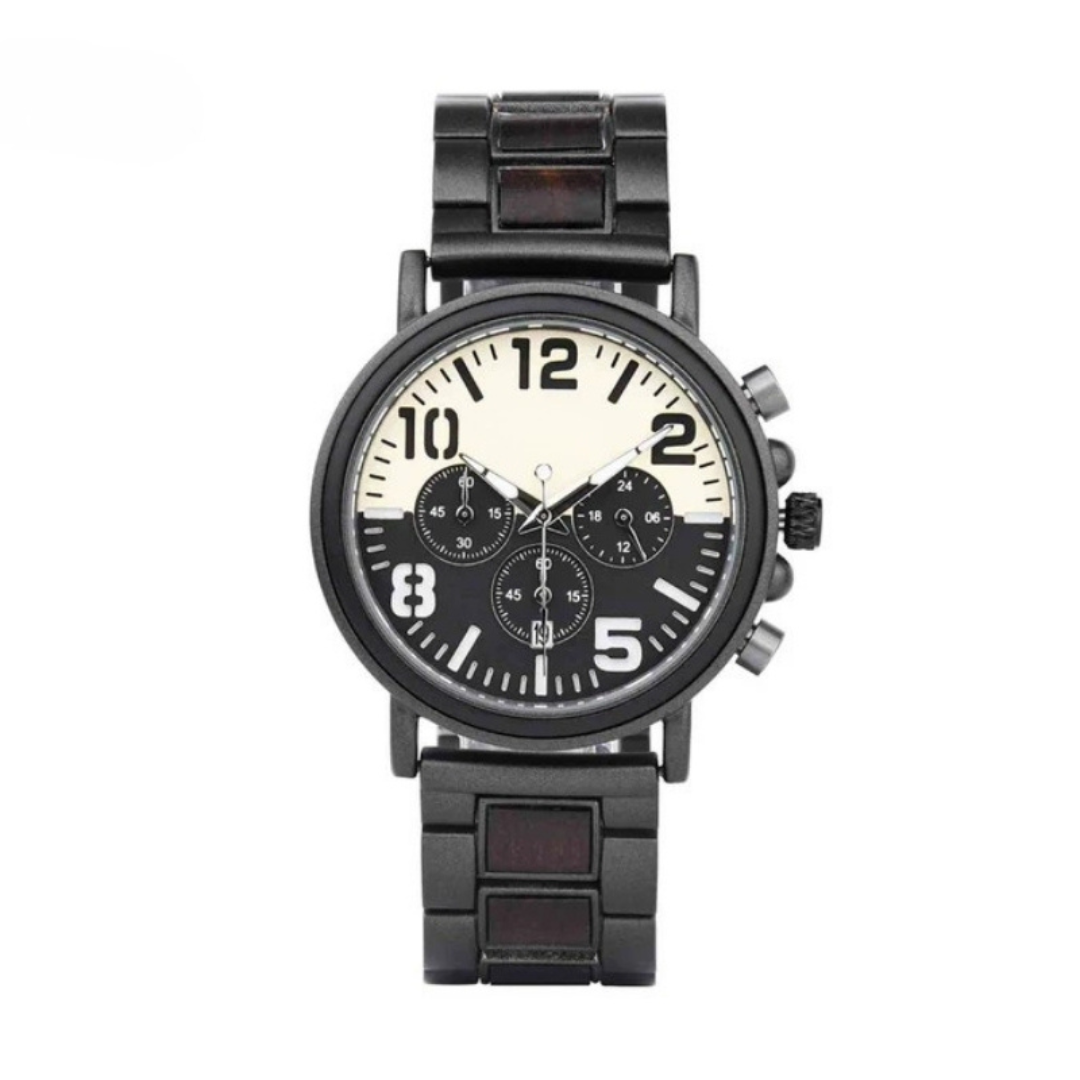 WoodTime Montre en Bois - Design Élégant et Multifonctionnel