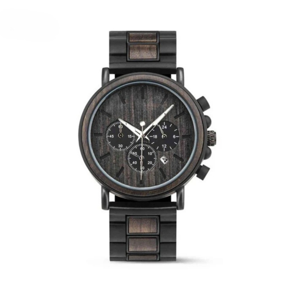 WoodTime Montre en Bois - Design Élégant et Multifonctionnel