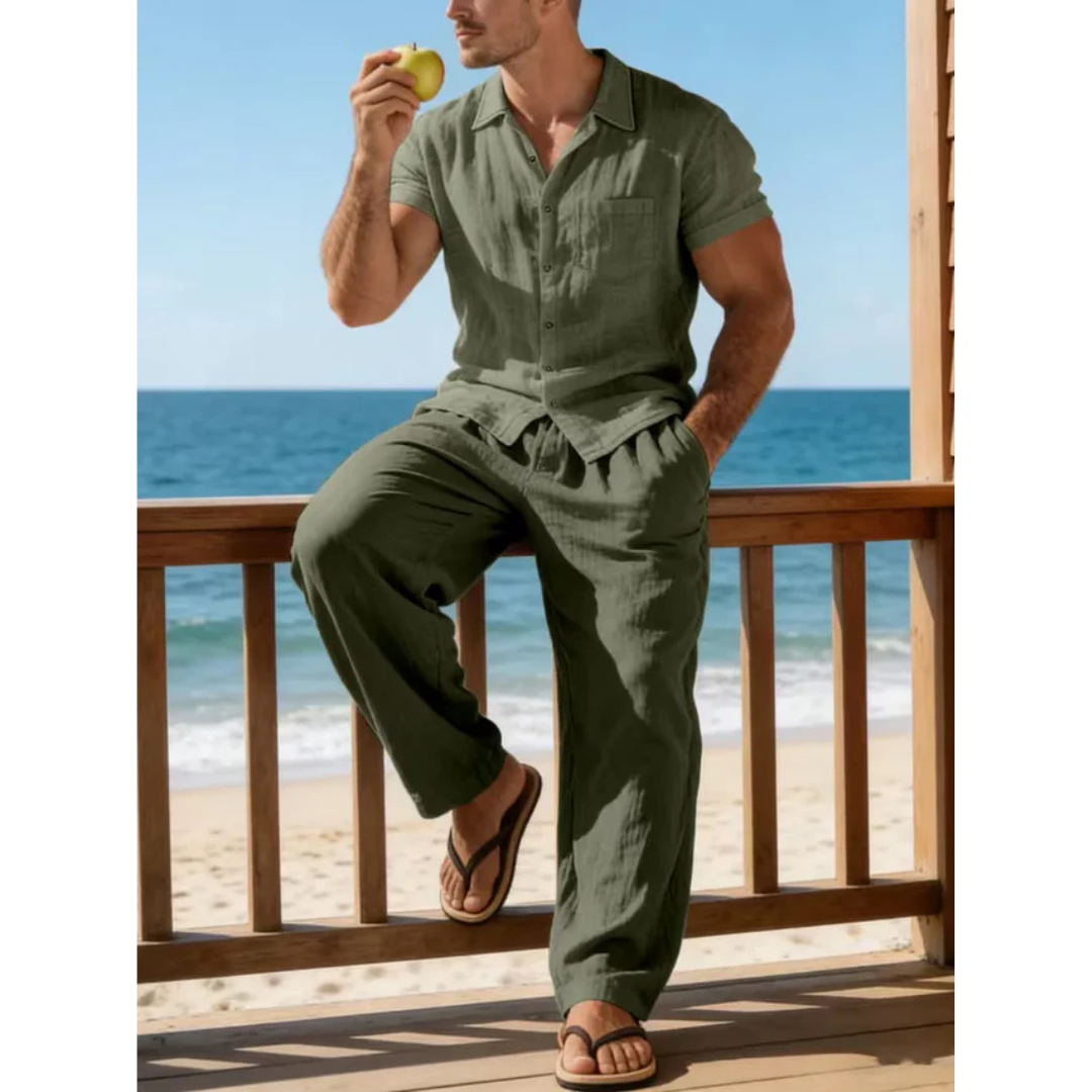 Zomer Set - Luchtige V-Hals Co-ord Set - Solven