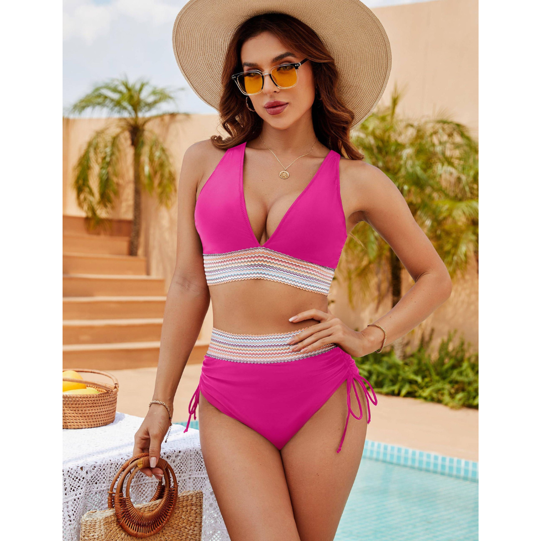 Bikini - Magasított derekú, alakformáló bikini szett - Velessa
