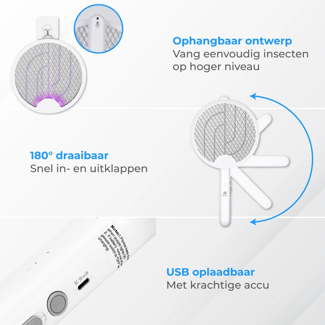 Elektrische Vliegenmepper - 2-in-1 met UV-Lamp