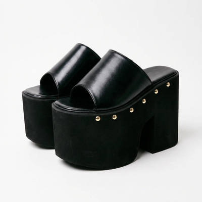 Platform Sandalen Met Hoge Blokhak
