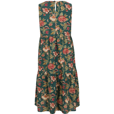Midi Jurk - Mouwloze Bloemenjurk met Zakken - Fleurina