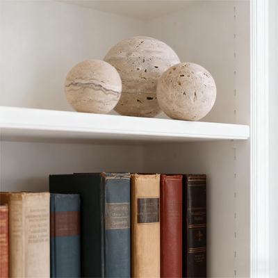 Home decoratie - Handgemaakte Travertin Marmeren Decoratiebol