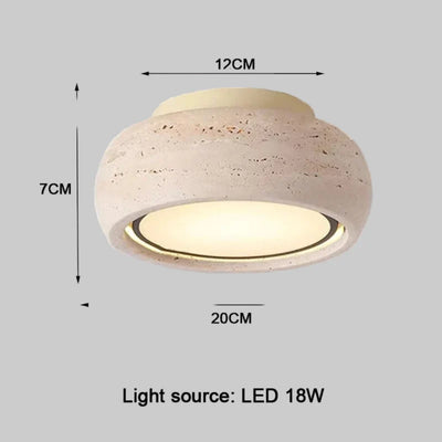 Wabi Sabi Plafondlamp - Natuurlijke Travertin Sfeerverlichting