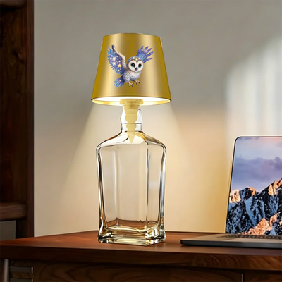 Fles Tafellamp - LED Sfeerlamp met Uil Design