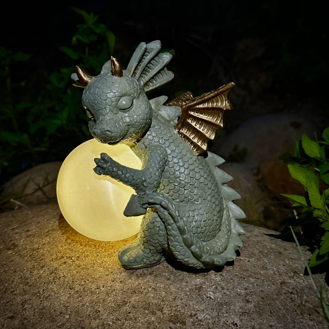 Draak tuinbeeld - Solar Tuinbeeld met Sfeerverlichting