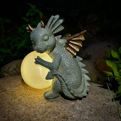 Draak tuinbeeld - Solar Tuinbeeld met Sfeerverlichting